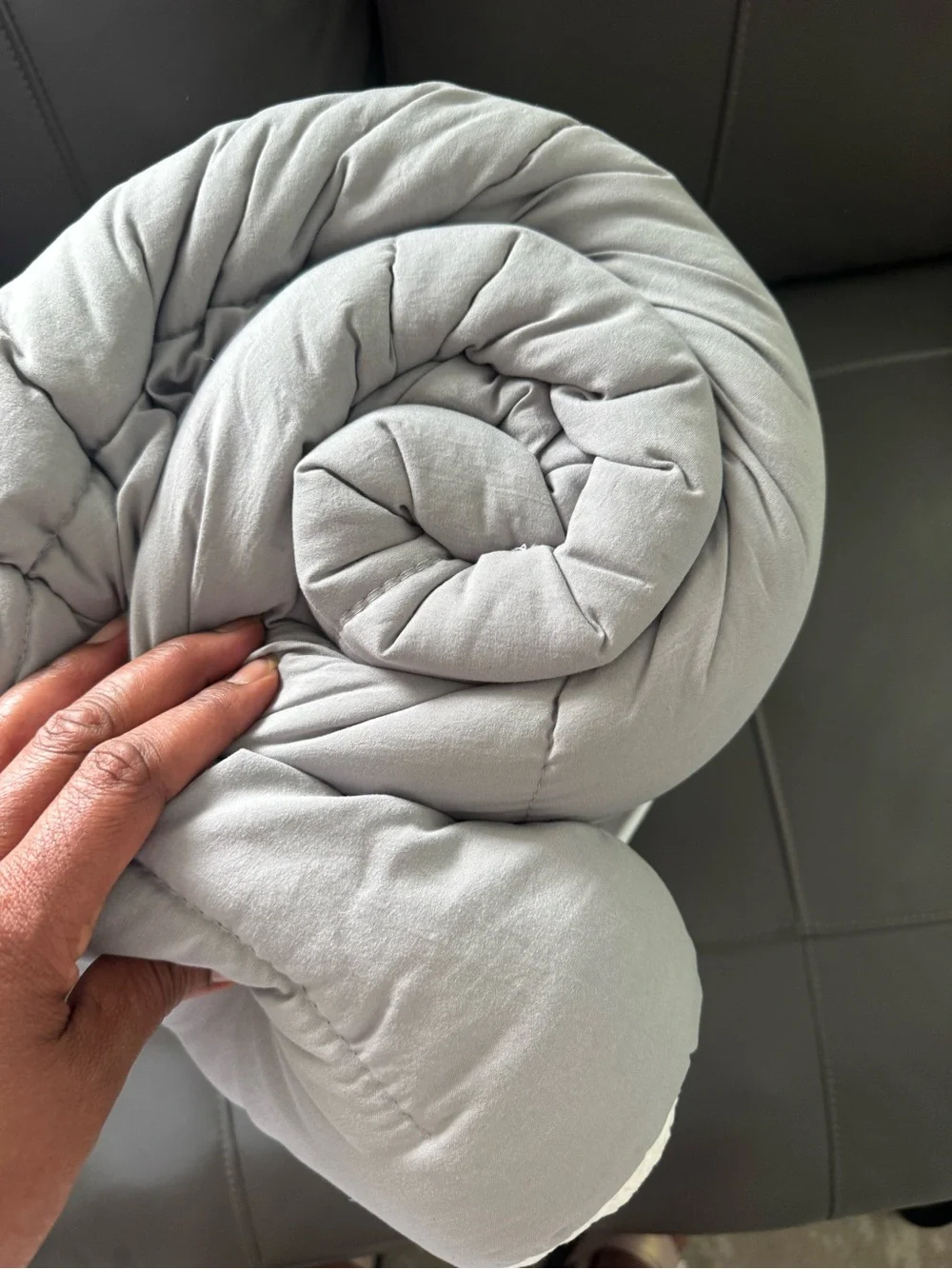 Room Essentials Light Gray Faux Shearling Comforter